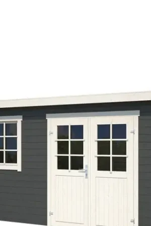 Outdoor Life Blokhut Amira Carbon Grey-Wit 380 x 175 cm Flitsaanbieding